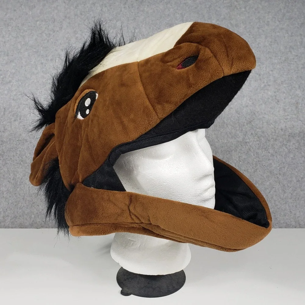 elope Unisex Costume Horse Plush Hat One Size Brown Farm Animal Cosplay‎ PA-101